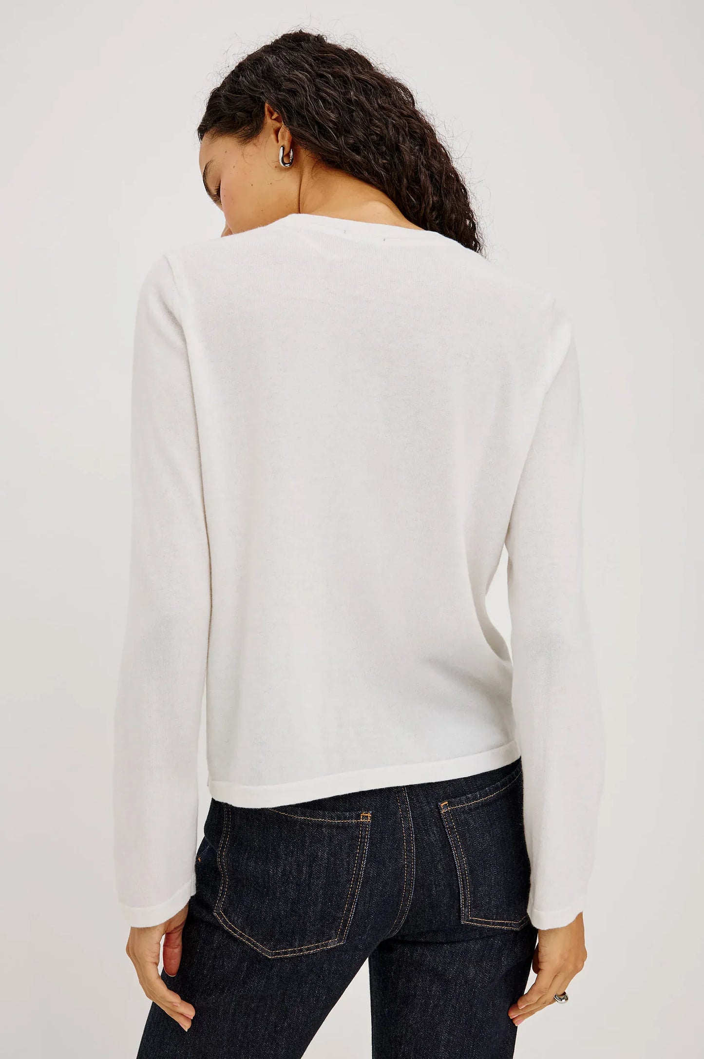 Rails Shirts & Tops Rails - Cotton cashmere long sleeve t-shirt in white