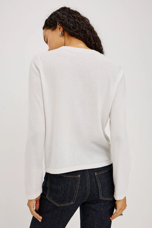 Rails Shirts & Tops Rails - Cotton cashmere long sleeve t-shirt in white