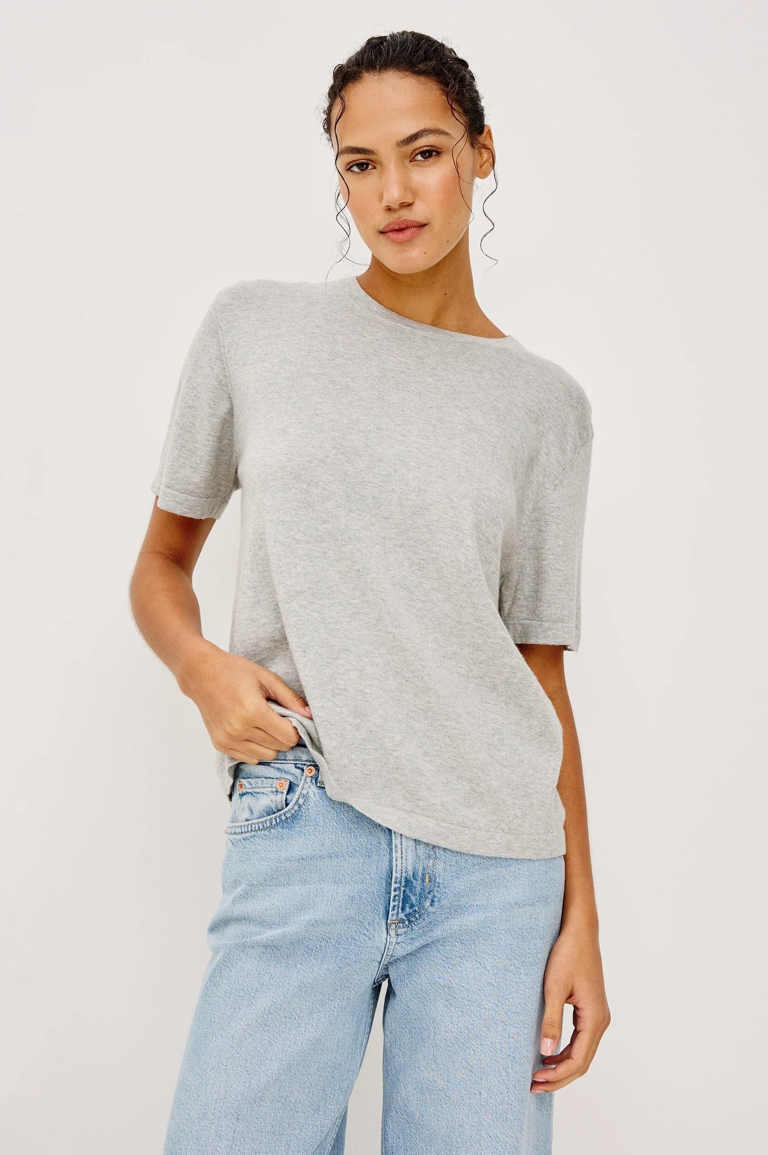 Rails Shirts & Tops Rails - Cotton cashmere t-shirt Heather Grey