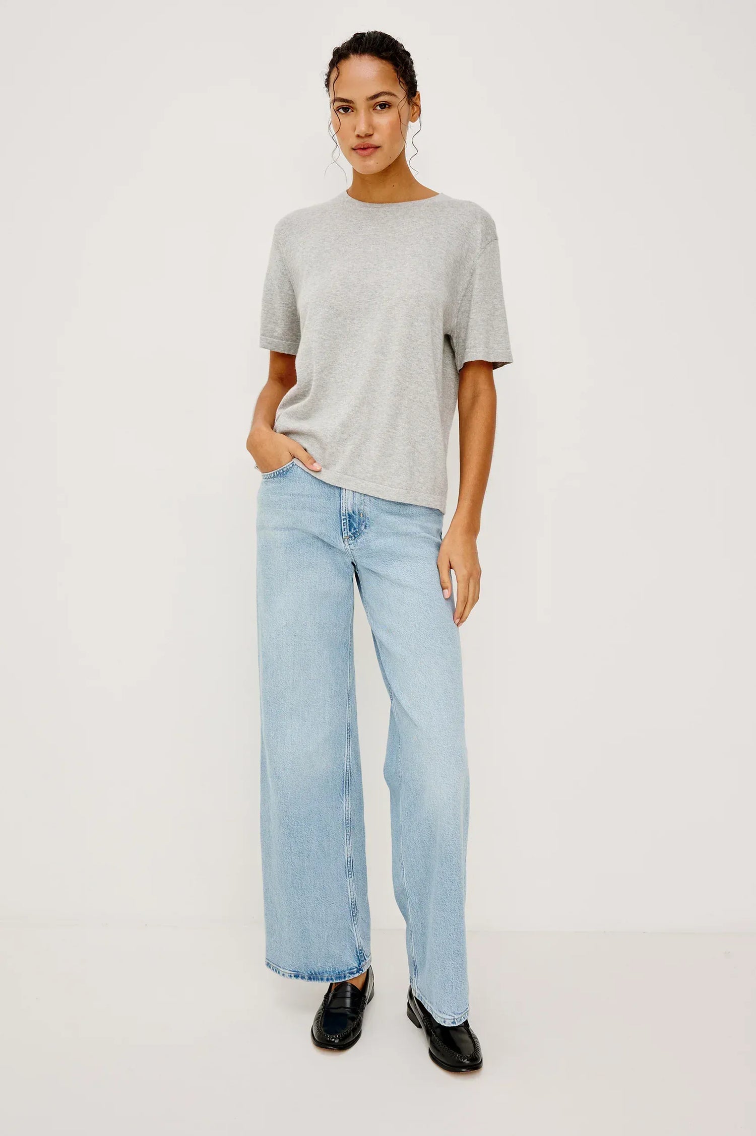 Rails Shirts & Tops Rails - Cotton cashmere t-shirt Heather Grey