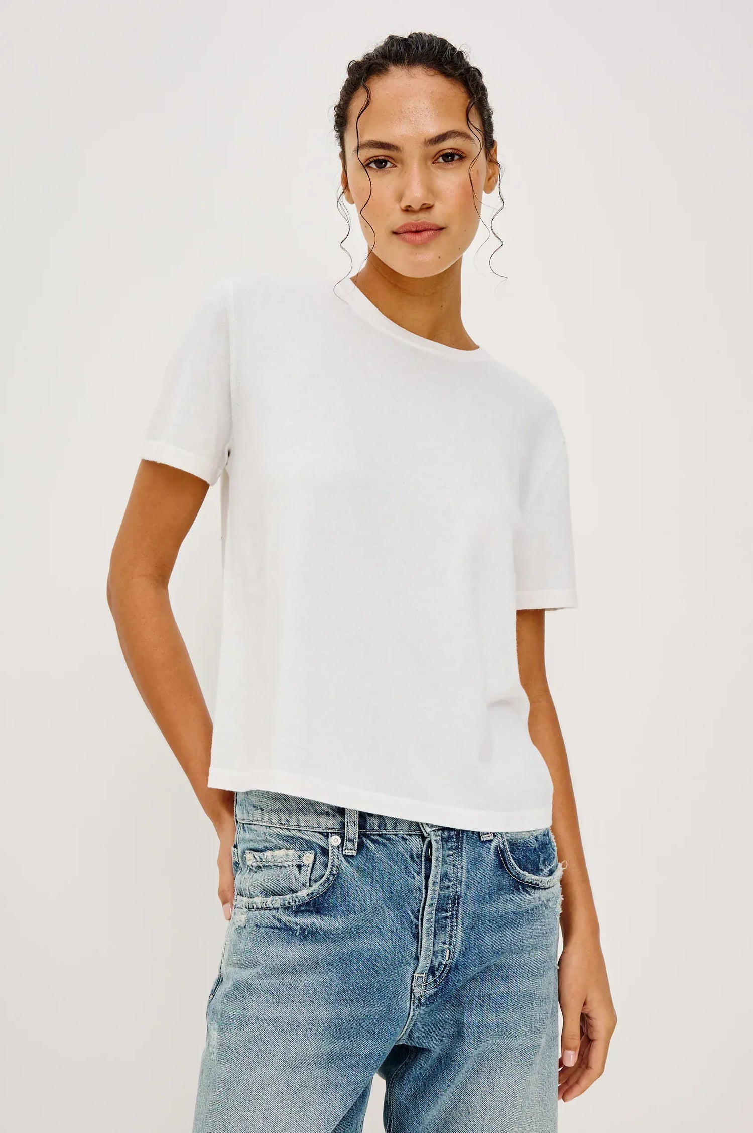 Rails Shirts & Tops Rails - Cotton cashmere t-shirt in white