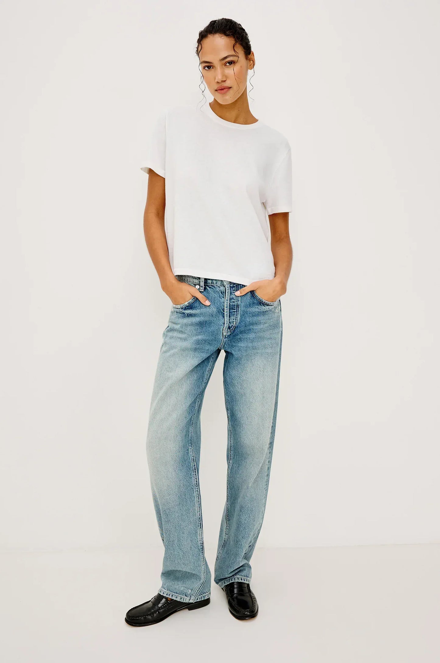 Rails Shirts & Tops Rails - Cotton cashmere t-shirt in white