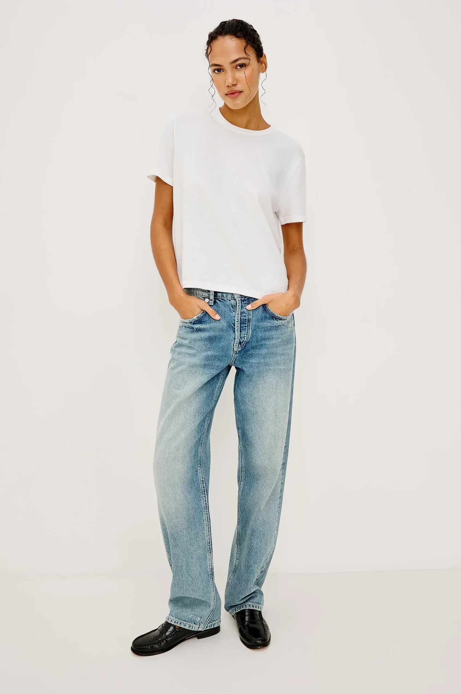 Rails Shirts & Tops Rails - Cotton cashmere t-shirt in white