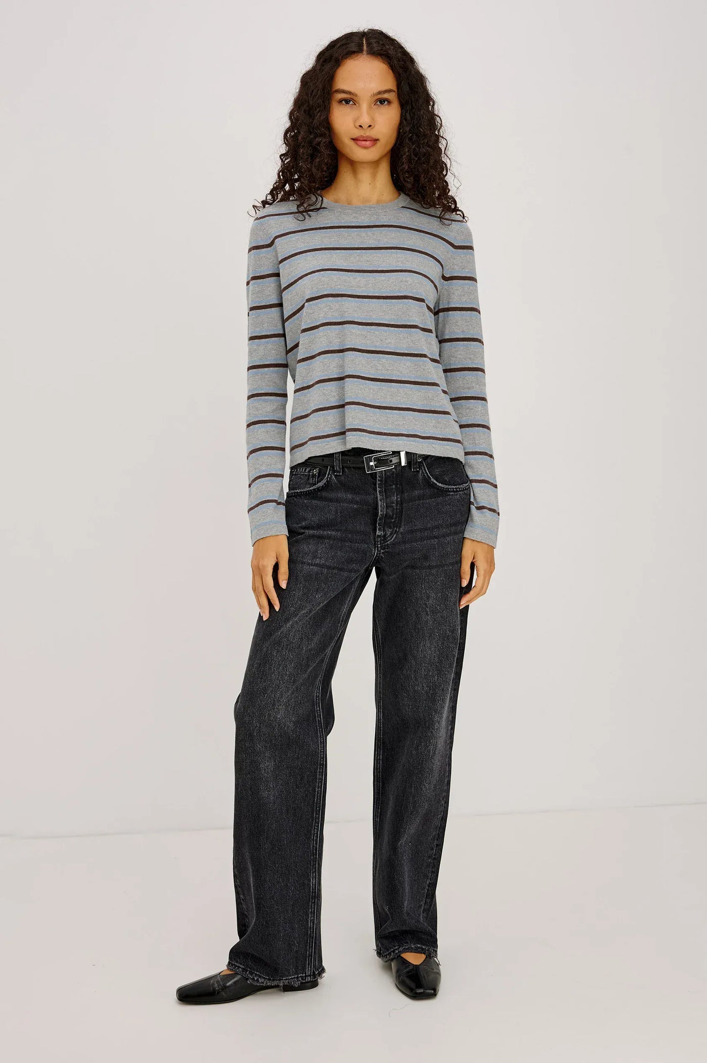 Rails Shirts & Tops Rails - Davie cotton cashmere long sleeve tee in heather sky