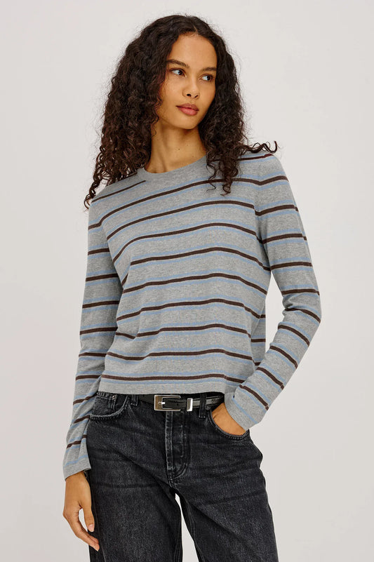 Rails Shirts & Tops Rails - Davie cotton cashmere long sleeve tee in heather sky