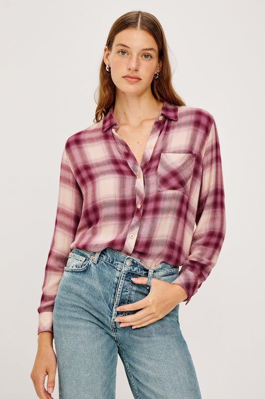 Rails Shirts & Tops Rails - Hunter shirt Faded Plum Ivory