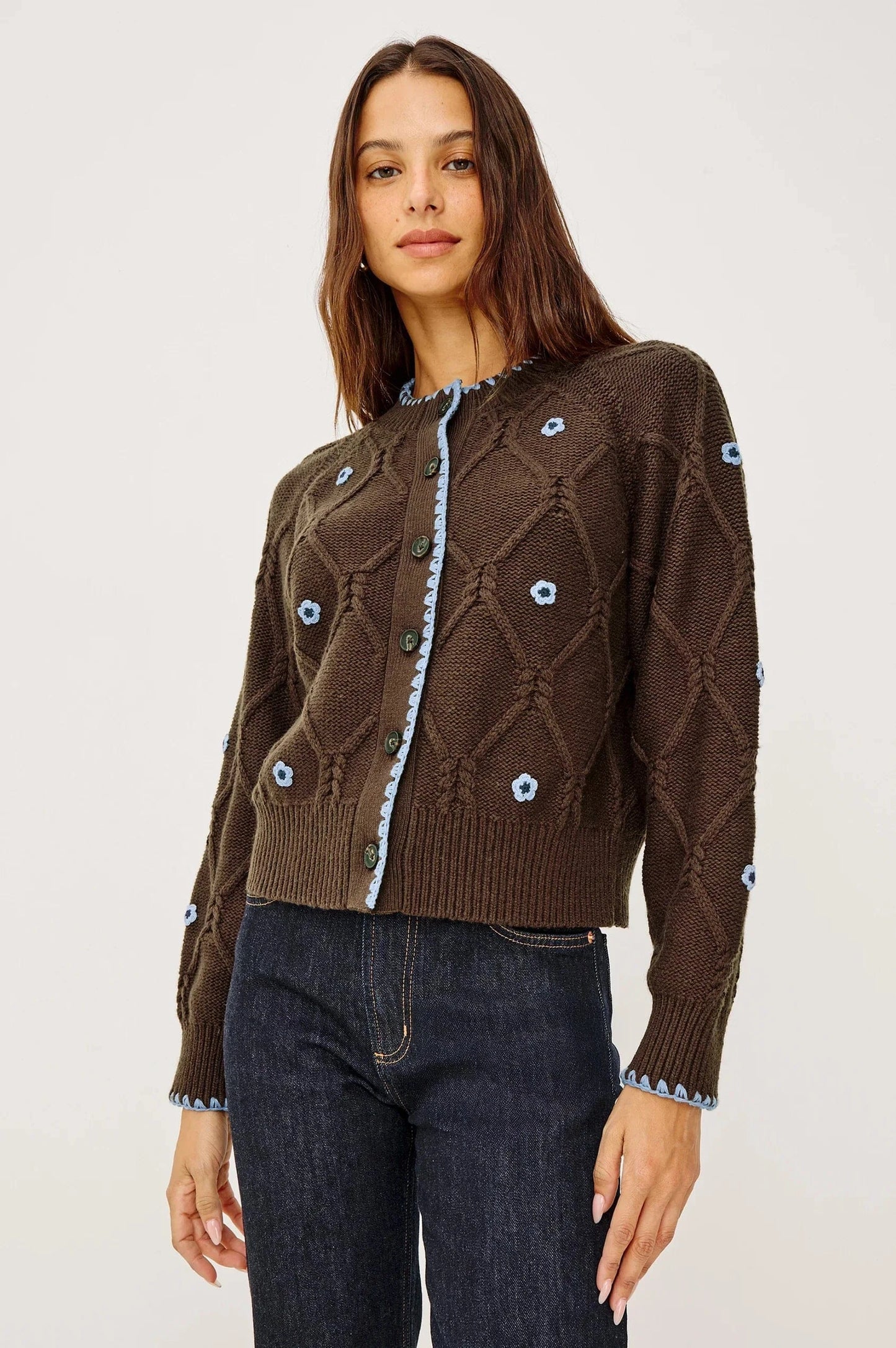 Rails Shirts & Tops Rails - Laurie Cardigan in Walnut Daisy