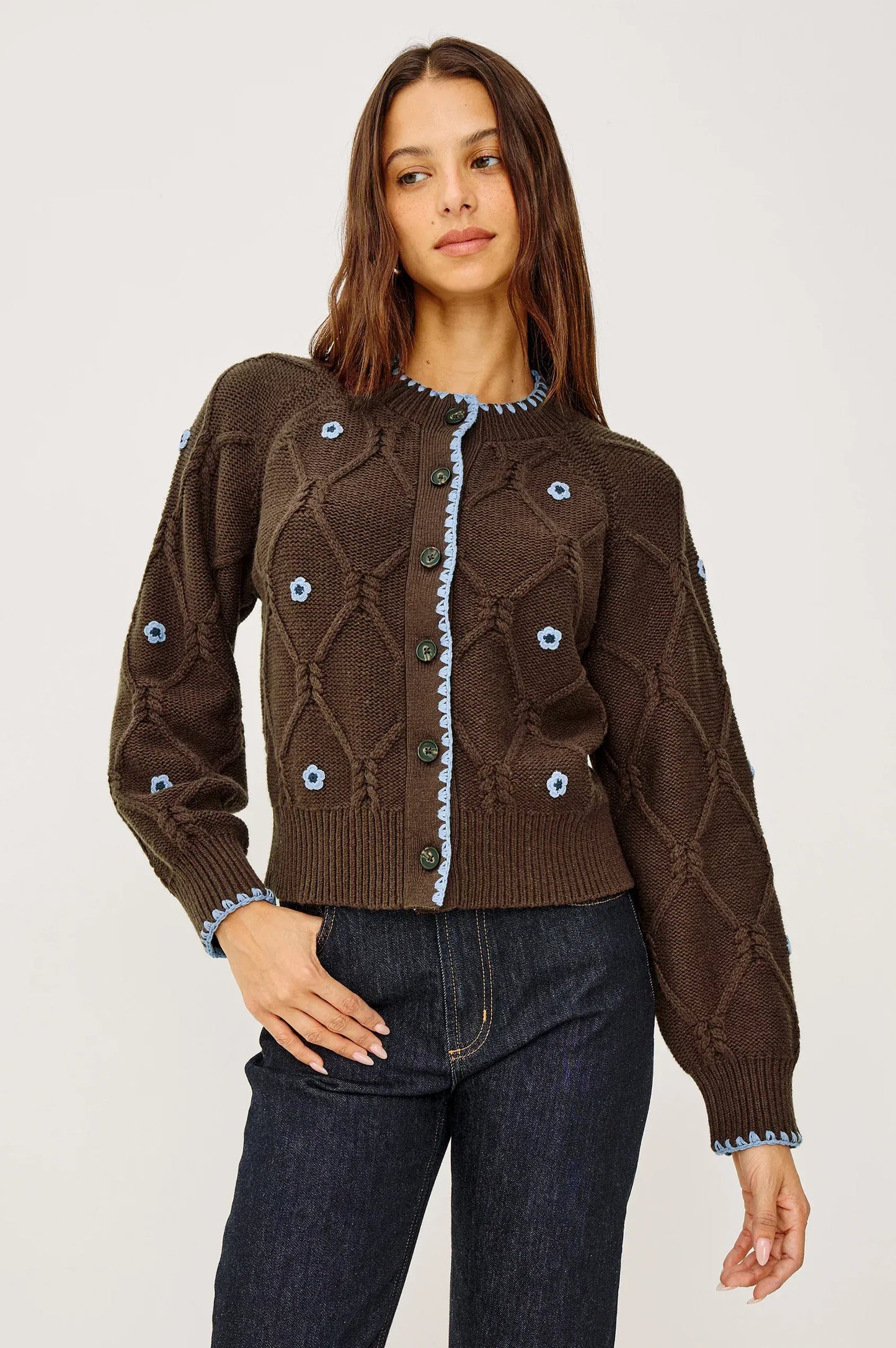 Rails Shirts & Tops Rails - Laurie Cardigan in Walnut Daisy