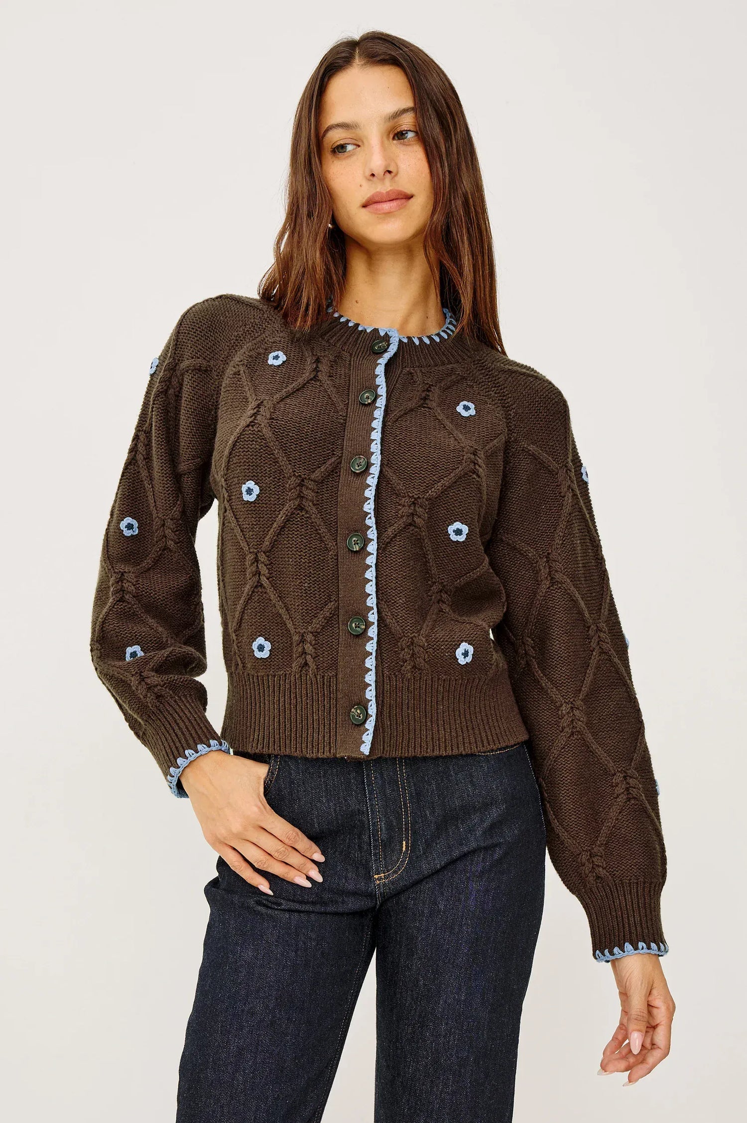 Rails Shirts & Tops Rails - Laurie Cardigan in Walnut Daisy