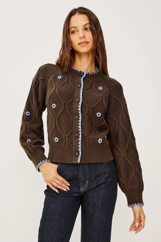 Rails Shirts & Tops Rails - Laurie Cardigan in Walnut Daisy