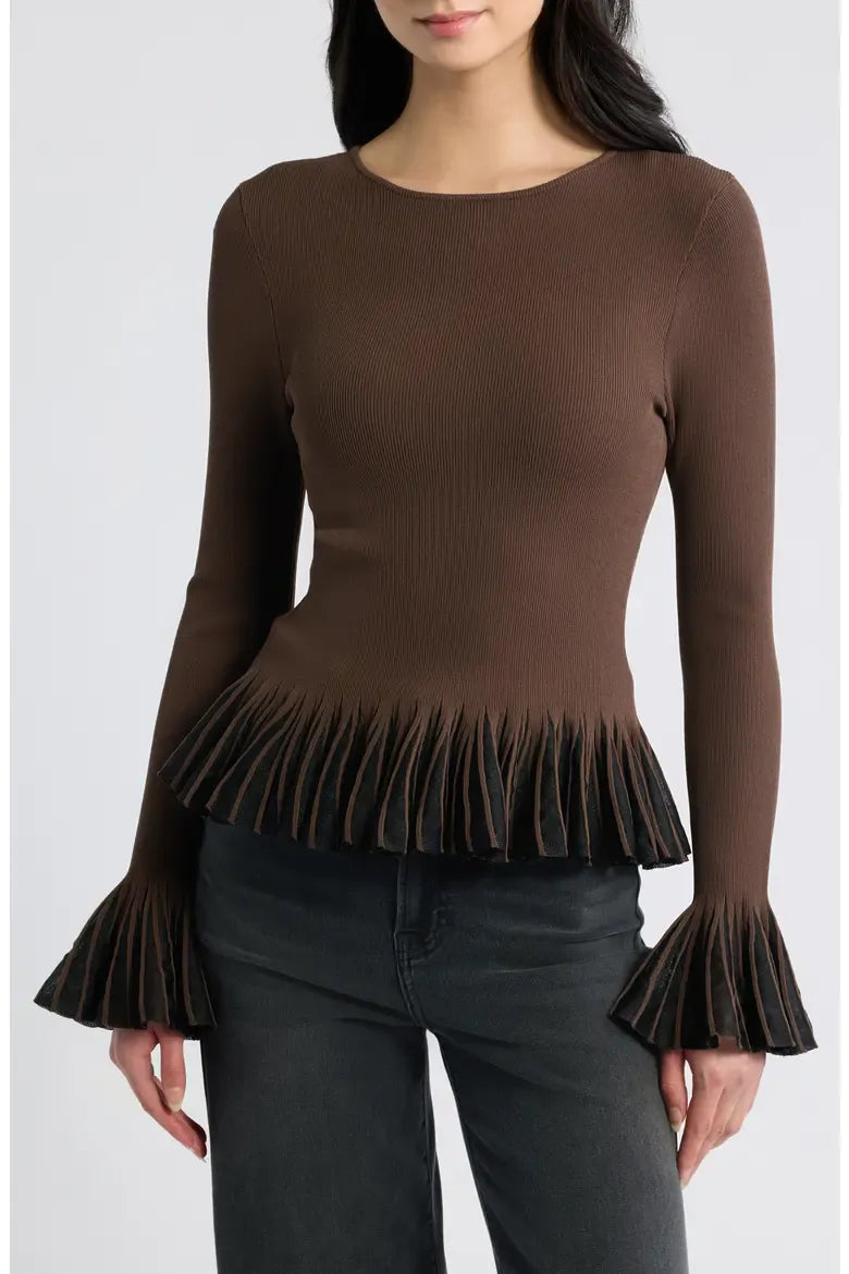 Rails Shirts & Tops Rails - Nora top in brown black organza