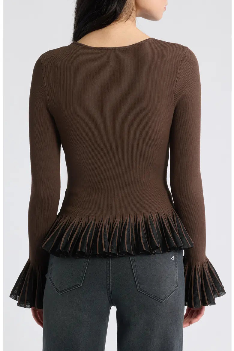 Rails Shirts & Tops Rails - Nora top in brown black organza