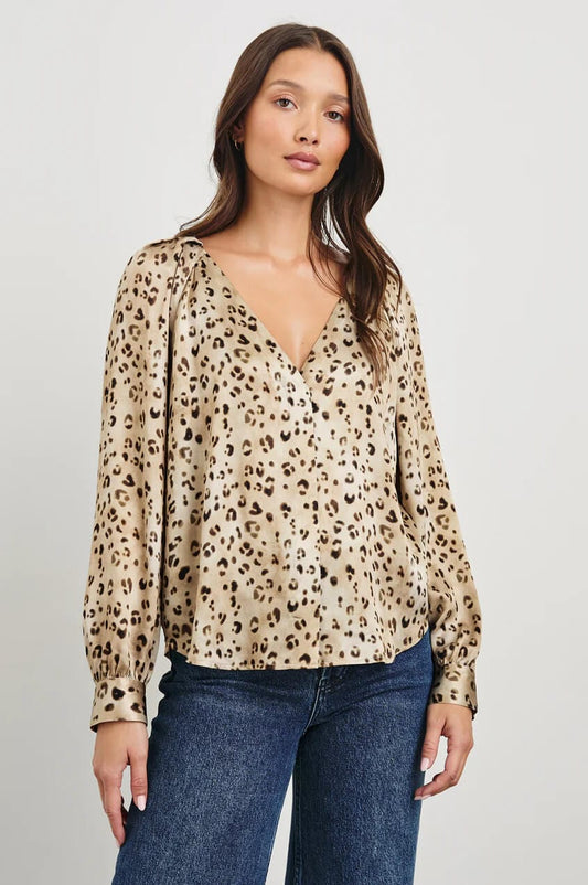 Rails Shirts & Tops Rails - Sandra shirt in Champagne leopard
