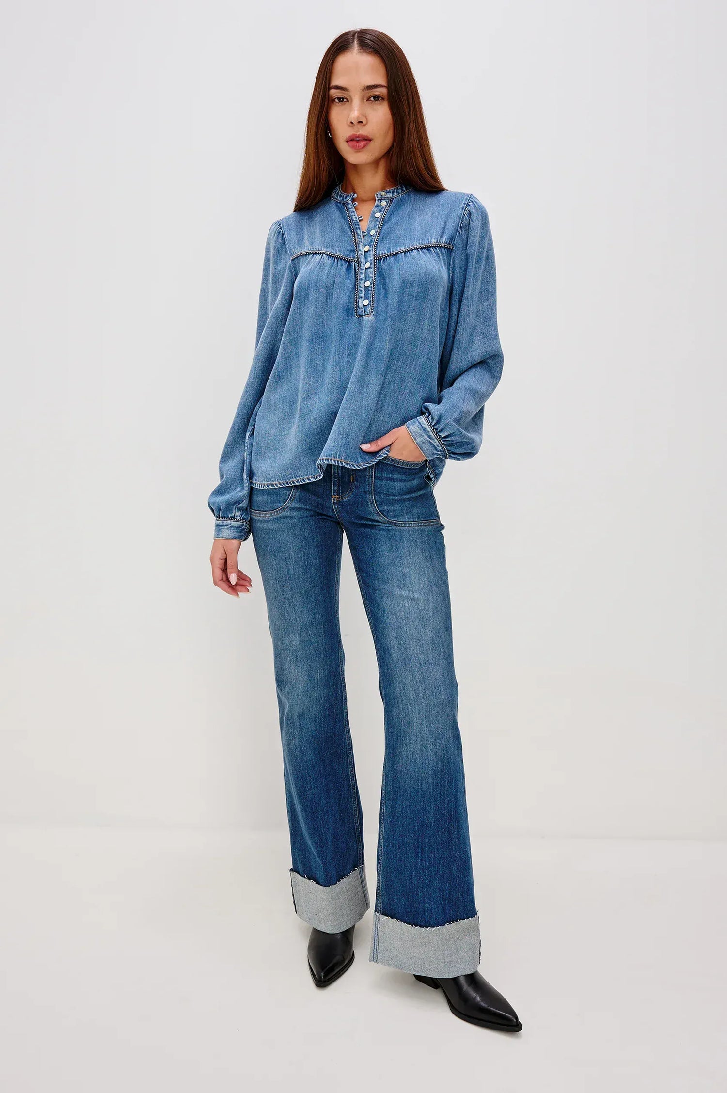 Rails Shirts & Tops Rails - Sunna Top in Blue Stone
