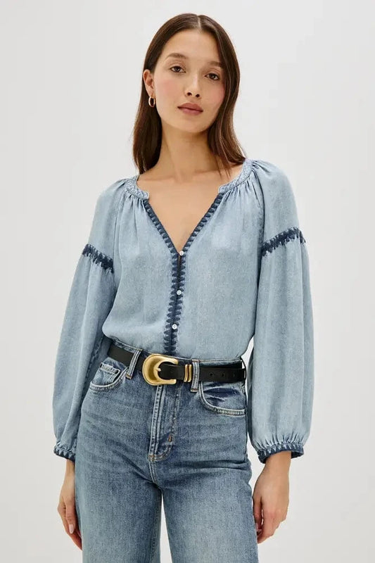 Rails Shirts & Tops Rails - Toshi top in Medium Cloud