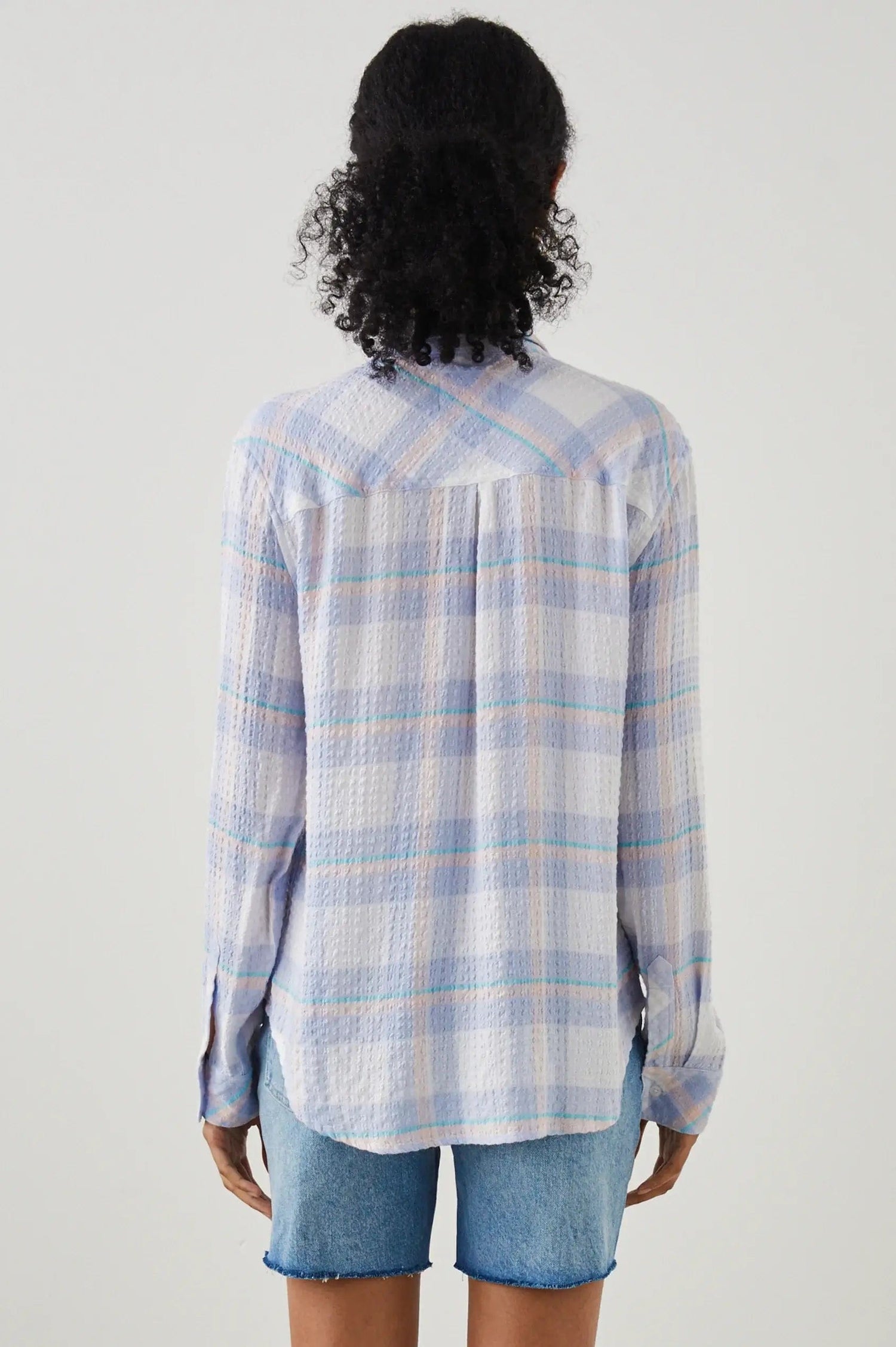 Rails Shirts XS Rails - Brady Shirt in White Periwinkle Peach
