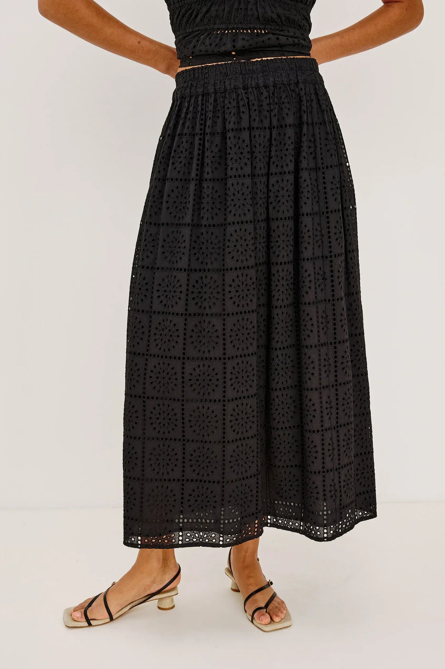 Rails Skirts Rails - Dax Skirt in Black grid embroidery