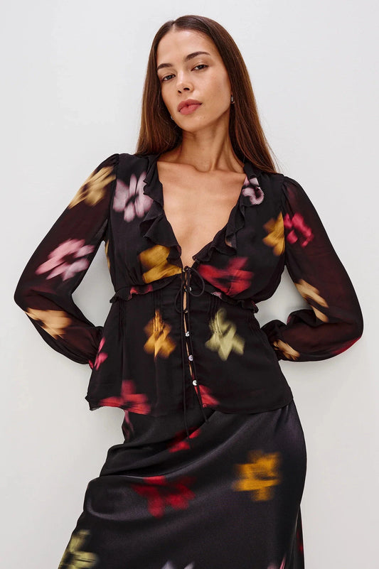 Rails Sweaters Rails - Alixa Top in Onyx Blurred Floral