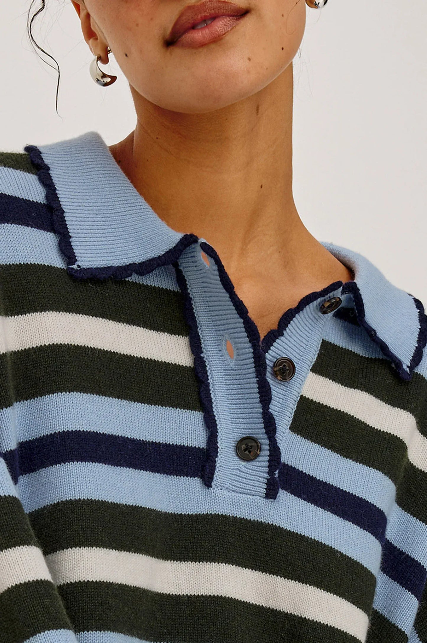 Rails Sweaters Rails - Delora Sweater in sky forest stripe