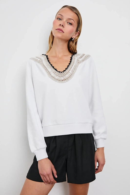 Rails Sweaters Rails - Sava Sweatshirt in Ivory with Crochet