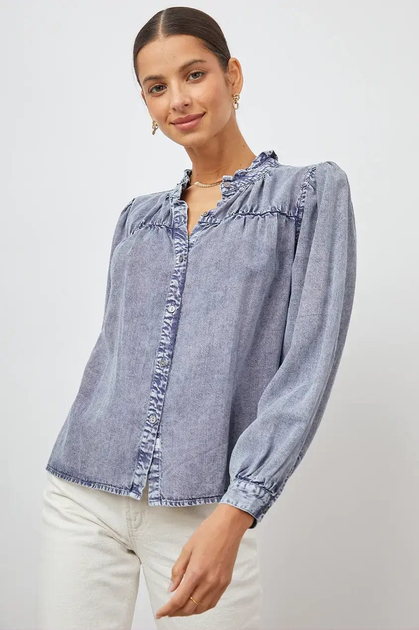 Rails Tops S Rails - Camille Top in Sapphire Acid Wash