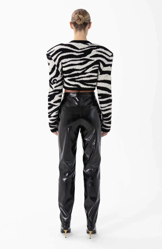 Ronny Kobo Sweaters Ronny Kobo - Clover Knit Cardigan in Zebra Print