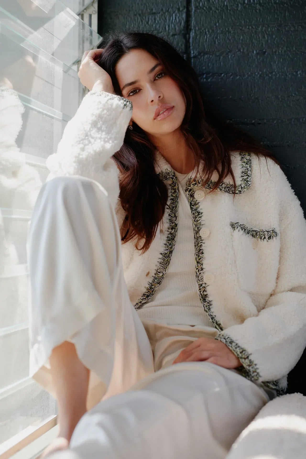 sablyn Knitwear Sablyn - Phoebe knit jacket in gardenia