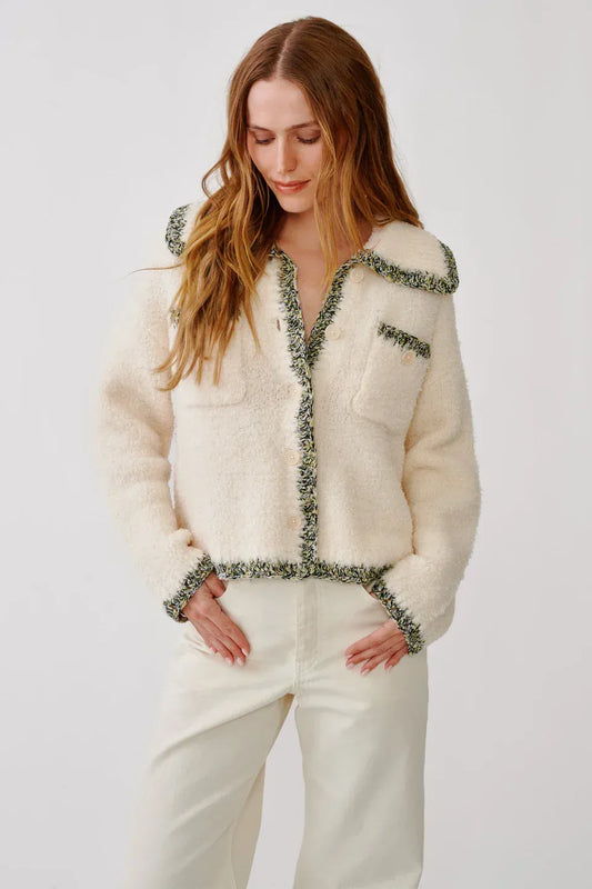 sablyn Knitwear Sablyn - Phoebe knit jacket in gardenia