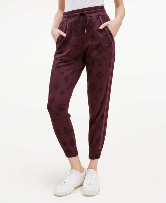 Splendid Pants Splendid - Corinna Jogger Pant in Black Cherry Leopard