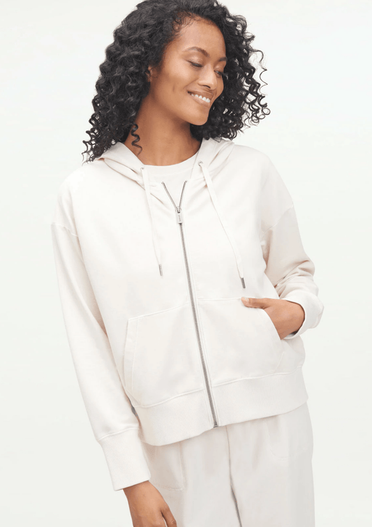 Splendid Sweaters Splendid - Georgie Zip Hoodie in Ivory cream