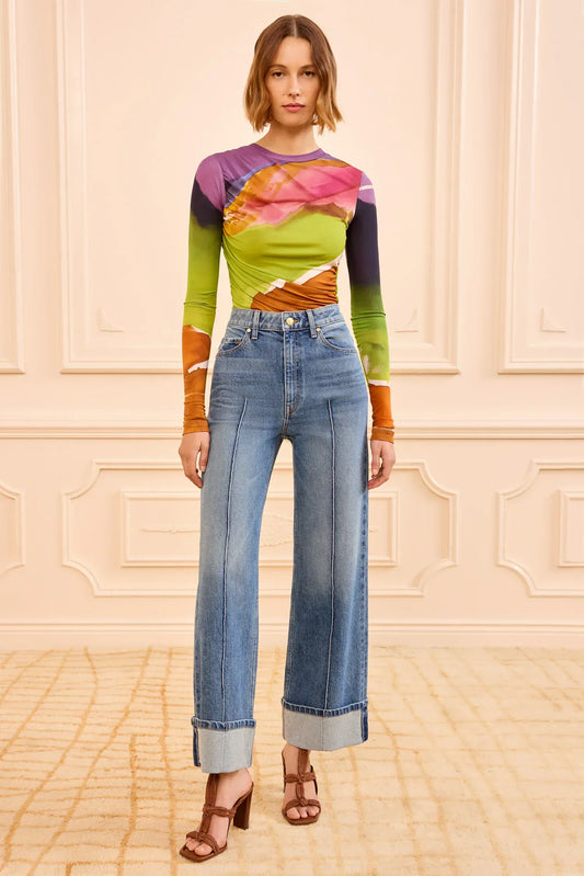 Ulla Johnson Jeans Ulla Johnson - The Stretch Genevieve Pintuck Jean in Danube