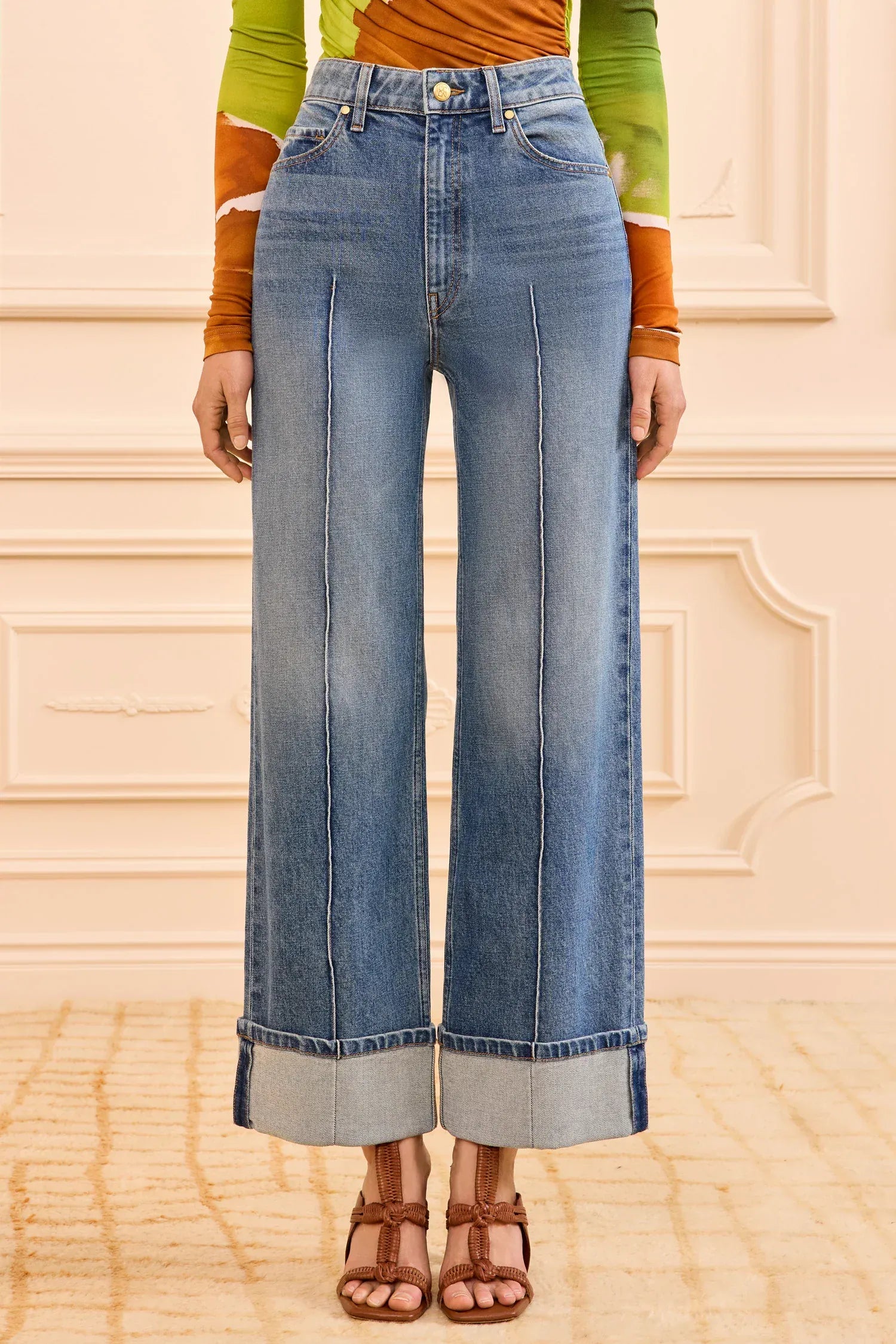Ulla Johnson Jeans Ulla Johnson - The Stretch Genevieve Pintuck Jean in Danube