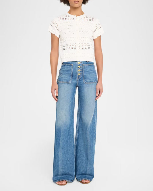Ulla Johnson Jeans Ulla Johnson - The Stretch Lou Kick-Flare Jeans in Danube