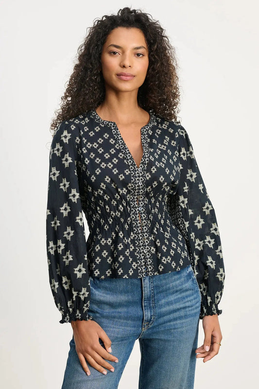 Velvet Blouses Velvet - Charlotte Boho top in Midnight