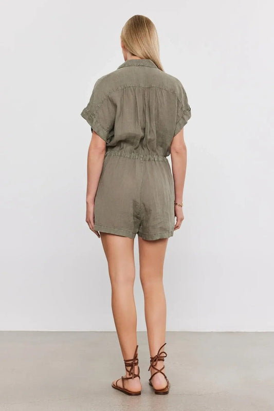 Velvet Blouses Velvet - Clare Romper in Axe green