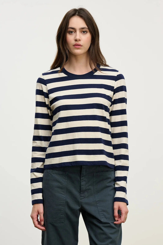 Velvet Blouses Velvet - Maya long Sleeve crew top in Navy