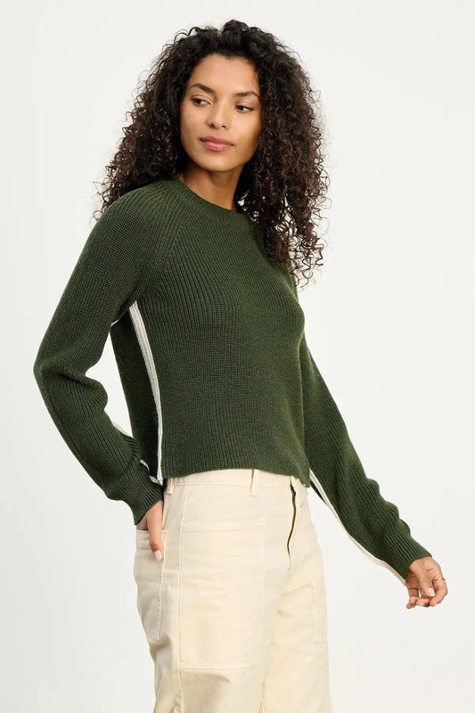 Velvet Blouses Velvet - Savannah Crew Neck in green/light grey