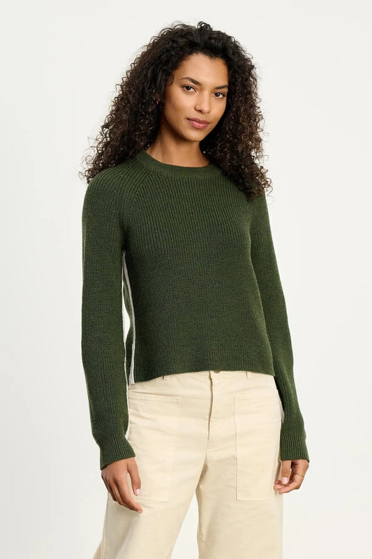Velvet Blouses Velvet - Savannah Crew Neck in green/light grey