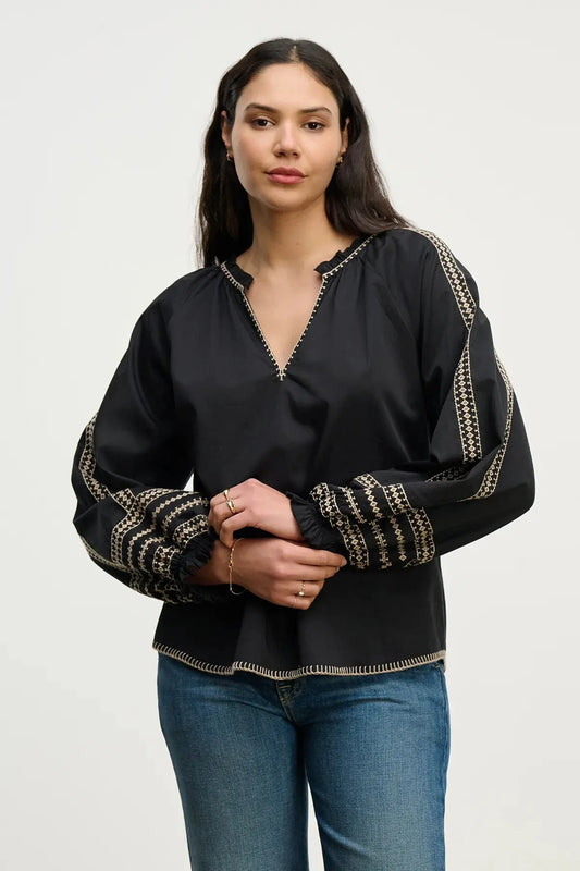 Velvet Blouses Velvet - Scarlett L/S top in Black