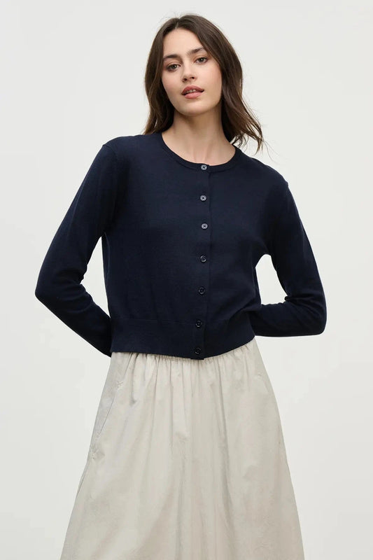 Velvet Blouses Velvet - Violette Cardigan in Navy