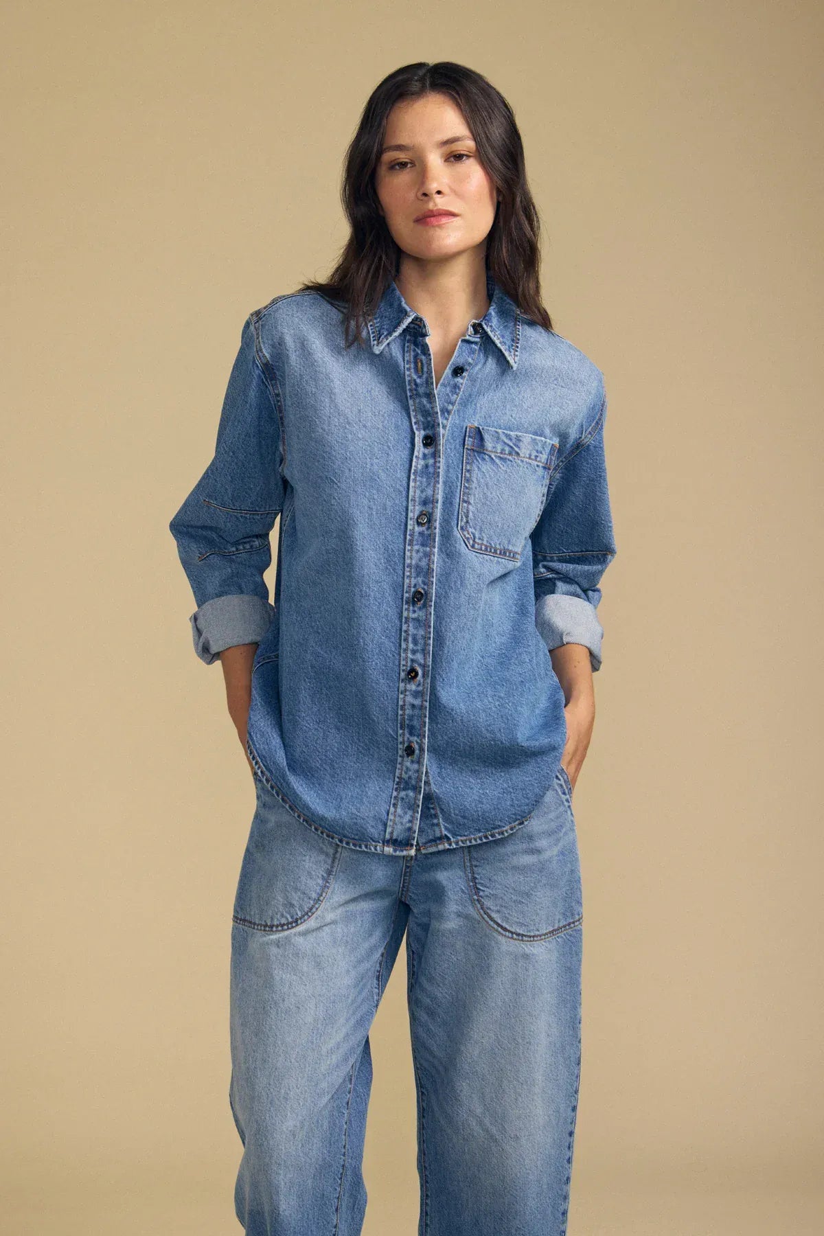Velvet Coats & Jackets Velvet - Clementine denim shirt