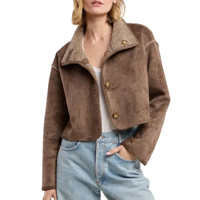 Velvet Coats & Jackets Velvet - Esme Reversible Jacket in Faded Coco