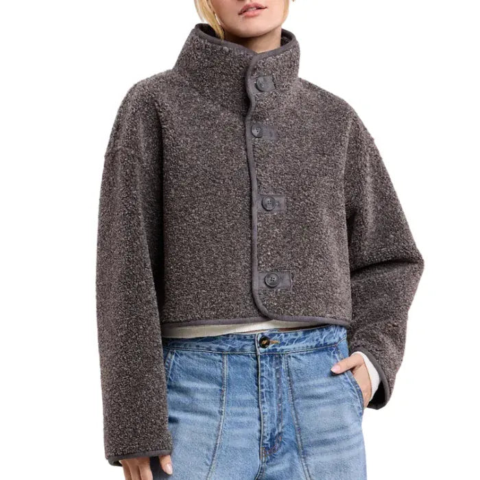 Velvet Coats & Jackets Velvet - Esme Reversible Jacket in Graphite