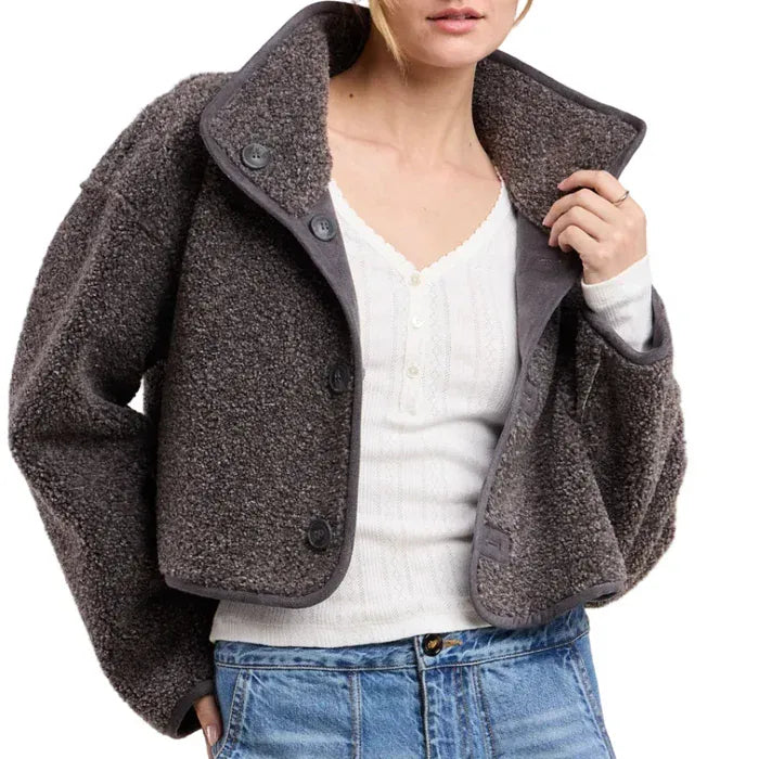 Velvet Coats & Jackets Velvet - Esme Reversible Jacket in Graphite