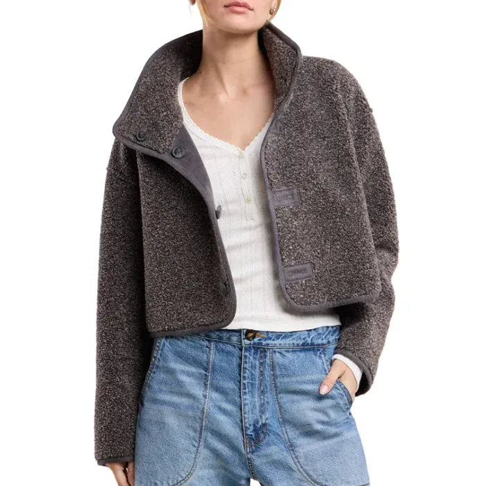 Velvet Coats & Jackets Velvet - Esme Reversible Jacket in Graphite