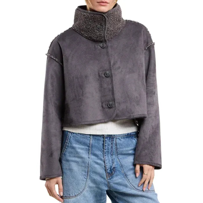 Velvet Coats & Jackets Velvet - Esme Reversible Jacket in Graphite