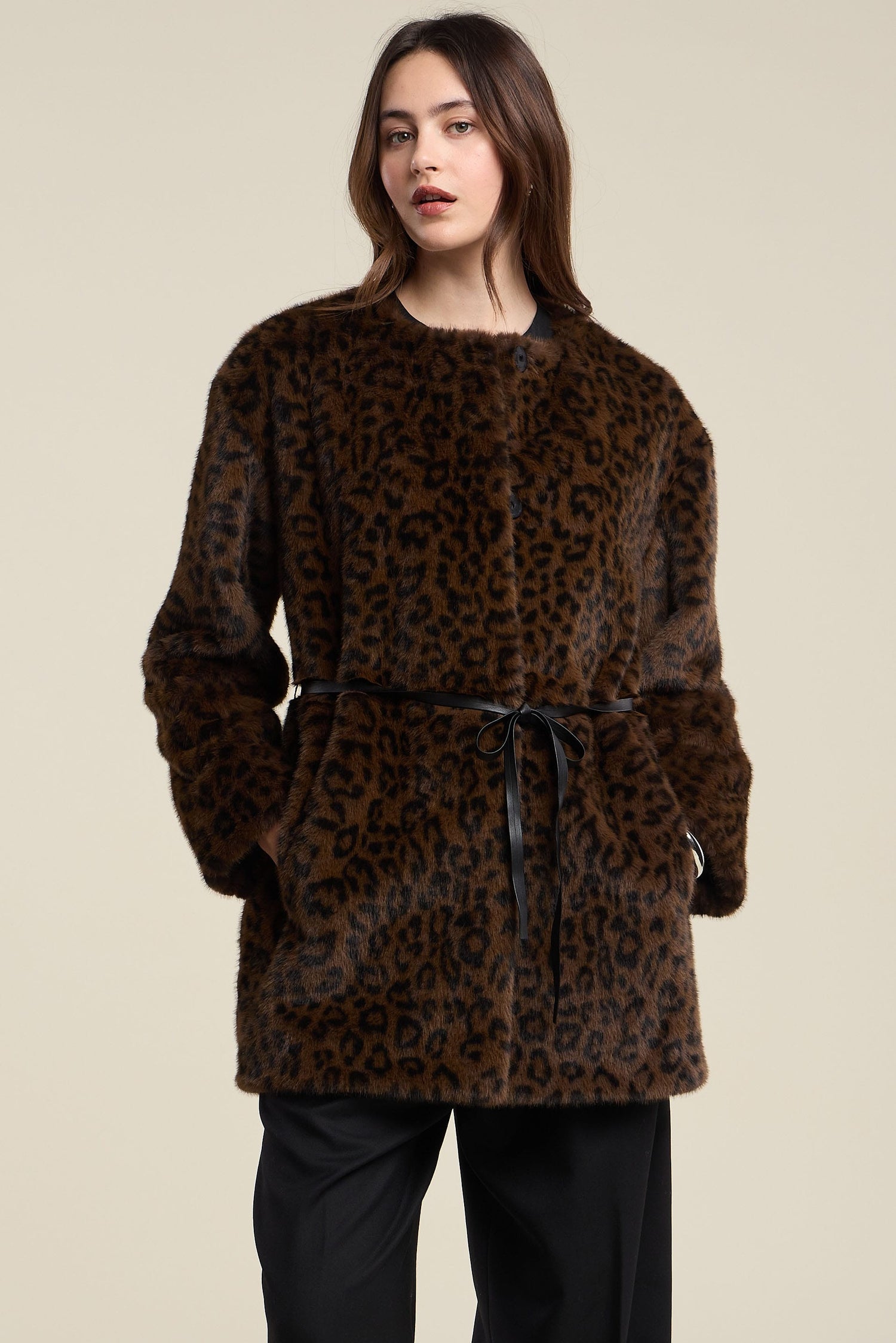 Velvet Coats & Jackets Velvet - Marmont Sherpa Jacket in Animal Print