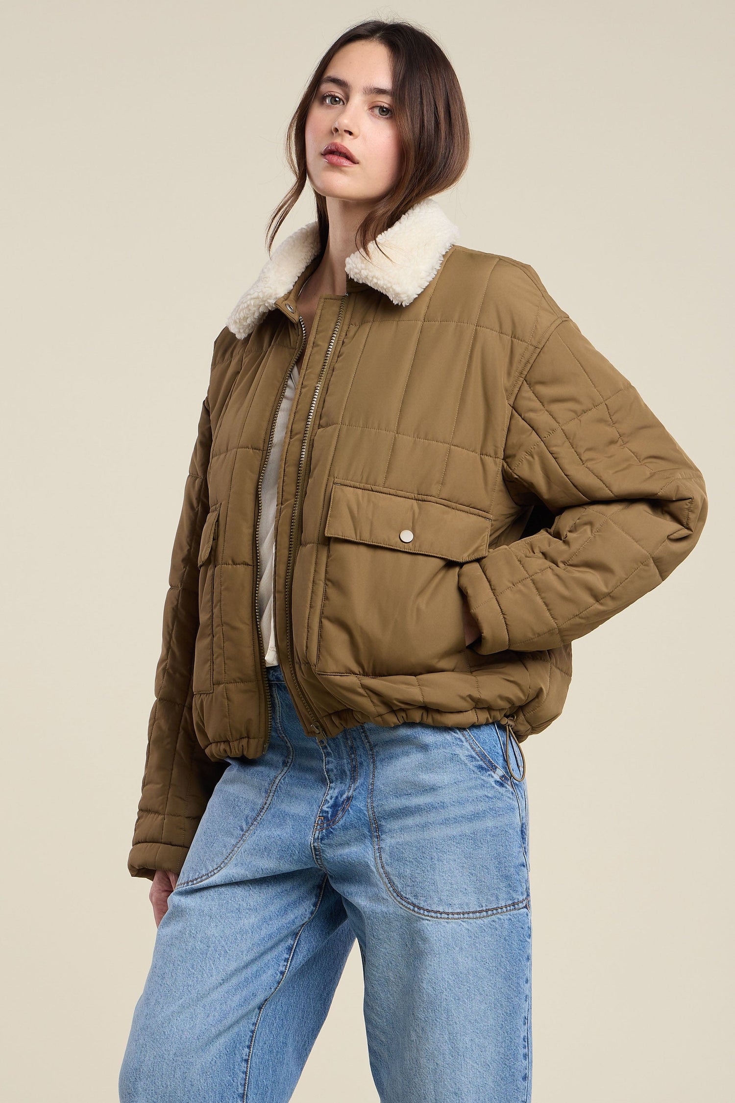 Velvet Coats & Jackets Velvet - Noa Collared Jacket in Outback