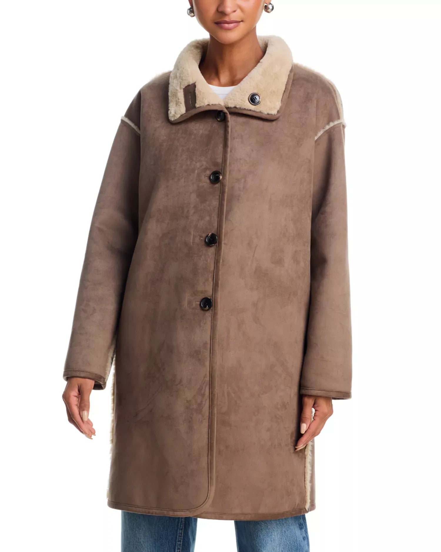 Velvet Coats & Jackets Velvet - Yves Suede fur coat in faded coco