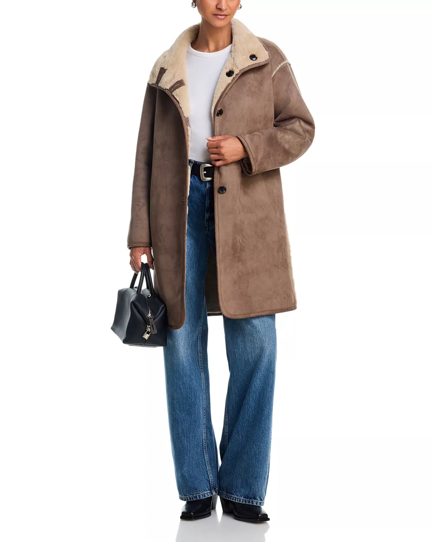 Velvet Coats & Jackets Velvet - Yves Suede fur coat in faded coco